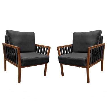 Imagem de Kit 2 Poltronas Decorativa Luxo Califórnia Dora Bela 0131