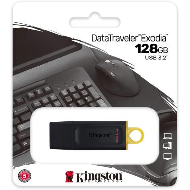 Imagem de Pendrive 128GB Kingston DataTraveler Exodia, USB 3.2 - DTX/128GB