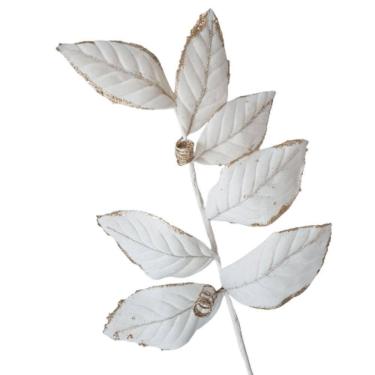 Imagem de Galho Decorativo Veludo Branco 65cm 65cm