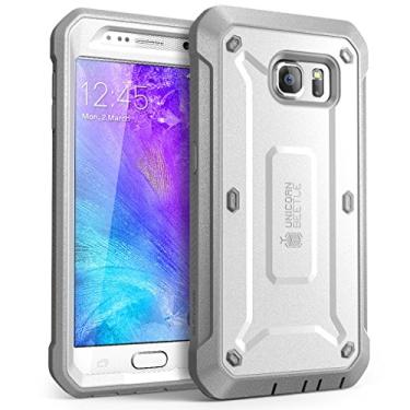 Imagem de SUPCASE Capa Unicorn Beetle PRO Series projetada para Galaxy S6, com protetor de tela integrado, capa coldre resistente para Galaxy S6 (versão 2015) (branco/cinza)