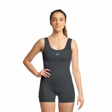 Imagem de Maiô Mac Basic Muvin – Natação – Hidroginástica – Macaquinho - Tecido Lycra com Proteção Solar UV50 – Resistência ao Cloro - Treino – Competição – Lazer – Durabilidade – Elasticidade – Maior Conforto (P, Chumbo)
