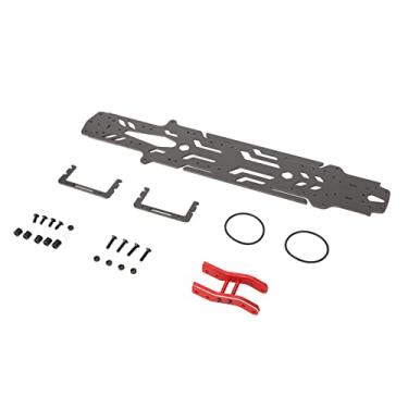 Imagem de RC Drift Racing Chassis Durável 3 Velocidades Bateria CNC Usinado Placa de Chassi de Carro RC para Veículos RC (Preto)