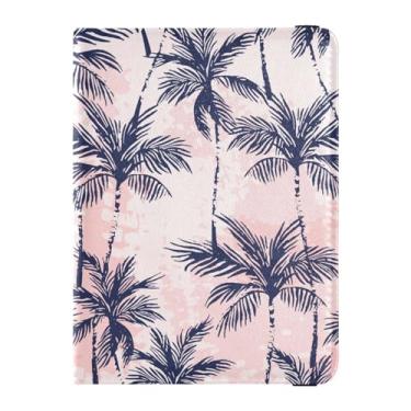 Imagem de Porta-passaporte abstrato trópicos palmeiras exóticas verão praia capa de passaporte criativo PU couro passaporte carteiras 14,5 * 11,9 cm, Colorido., 1 size