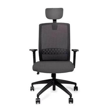 Imagem de Cadeira Gerente Marelli Impact 2655AB Tecido Grafite Estrutura Preta Com Apoio De Cabeça