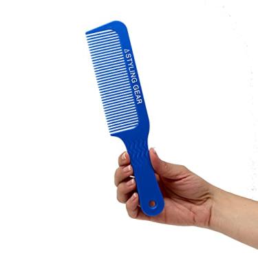 Imagem de Styling Gear 404 Clipper 23 cm Dente ondulado Flat Top Clipper Blending Comb Cutting Barber Hairstylist Pentes Flexíveis 1 Pc. (azul)