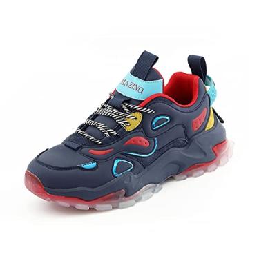 Imagem de Mazino Augen Fashion Tênis masculino grosso esportivo casual, Azul-marinho/Multi (Augen), 40