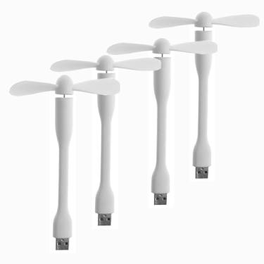 Imagem de Soseelnee Mini ventilador USB, ventilador de bolso portátil alimentado por USB-A pequeno refrigerador, operação silenciosa, para casa, escritório, carro, viagens ao ar livre - pacote com 4 (branco)