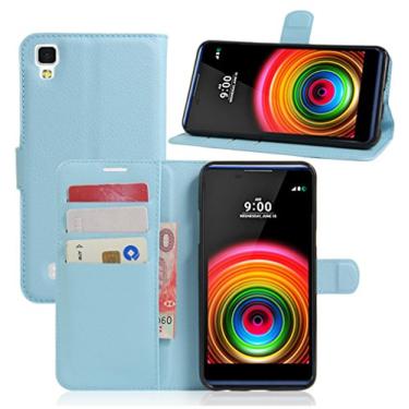 Imagem de Capa para LG X Power, capa carteira flip de couro PU premium com compartimento para cartão, suporte e fecho magnético [capa interna de TPU à prova de choque] Compatível com LG X POWER