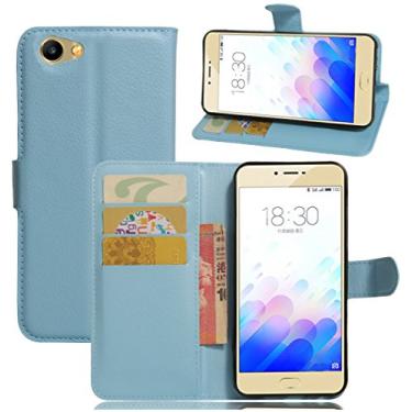 Imagem de Capa carteira MEIZU MX, capa carteira flip de couro PU premium com compartimento para cartão, suporte e fecho magnético [capa interna à prova de choque de TPU] Compatível com MEIZU MX