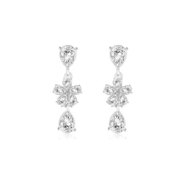 Imagem de Met-edianger Brincos de casamento modernos com strass para noivas damas de honra brincos de noiva de cristal extravagantes para mulheres e meninas, Zinco Aço inoxidável, Strass