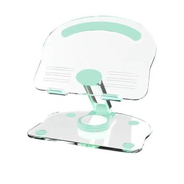 Imagem de XIHAMA Suporte de acrílico para tablet com base giratória 360, suporte de iPad transparente ajustável dobrável para desktop para iPad/Pro/Air e tablet com transparente de 4,7 a 13 polegadas (verde)