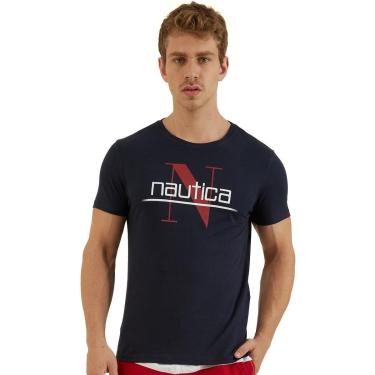 Imagem de Camiseta Nautica Masculina N Logo Underline Azul Marinho-Masculino