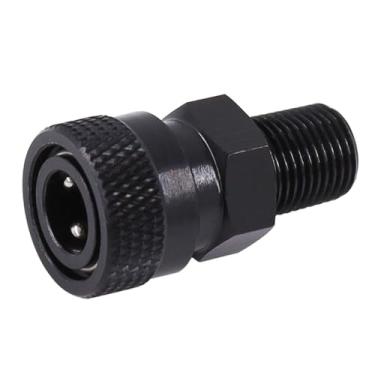 Imagem de Rosca macho NPT universal de 1/20.3 cm para adaptador de conector de desconexão rápida fêmea de 8 mm, cobre banhado a zinco preto, acessórios de carregamento de paintball PCP com anel de vedação