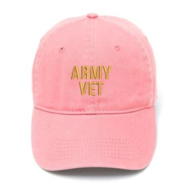 Imagem de L8502-LXYB Boné de beisebol masculino bordado veterinário militar algodão lavado, rosa, 7 1/8