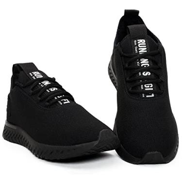 Imagem de Tênis de Academia Masculino Caminhada Treino Musculação BF Shoes (Preto, BR, Adulto, Numérico, 39)
