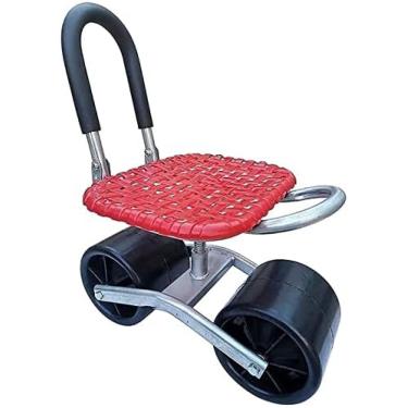 Imagem de Assento de trabalho para rolamento de jardim, assento de jardinagem portátil na roda, banco giratório para remoção de ervas daninhas com altura ajustável, giro de 360°, para plantio de taref