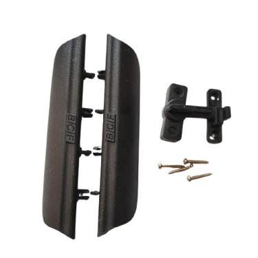 Imagem de 1 Puxador De Porta Sanfonada + 1 Trinco Bcf Branco (Preto)