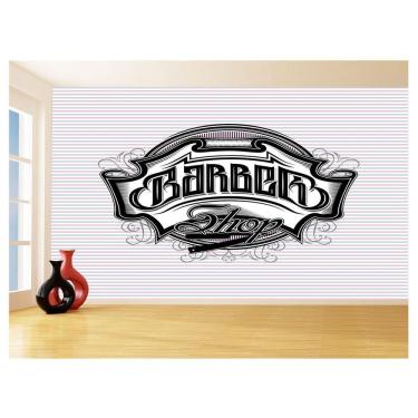 Imagem de Papel De Parede 3D Barbearia Barber Shop Logo 3,5M Brb12