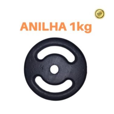Imagem de Anilha 1kg Super Premium Ferro Fundido Pintada Academia-Unissex