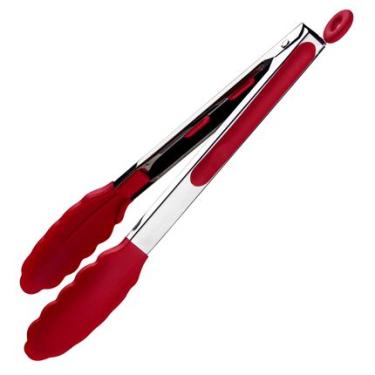 Imagem de Pegador Multiuso de Alimentos em Inox e Silicone 30CM Vermelho Up Home - UD191OUT [Reembalado] UD191OUT