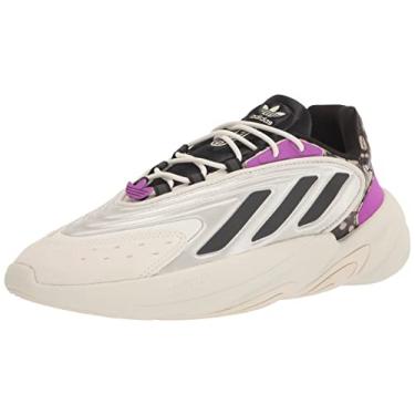 Imagem de adidas Originals Tênis feminino Ozelia, Branco/Preto/Roxo Choque, 37