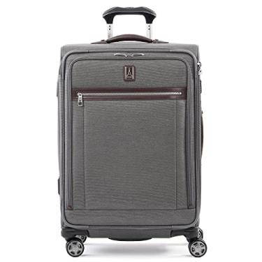 Imagem de Travelpro Platinum Elite Mala expansível com rodas giratórias, Cinza vintage, Checked-Medium 25-Inch, Platinum Elite Mala com rodas expansíveis Softside