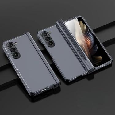 Imagem de Capa de telefone de membrana de plástico para Samsung Galaxy Z Fold 6 5 4 3 Fold6 Fold5 Fold4 Fold3 com capa de proteção de dobradiça de slot para caneta, transparente, para Galaxy Z Fold6