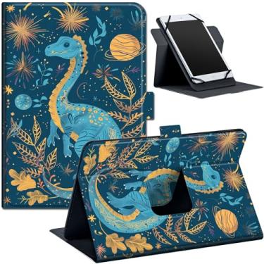 Imagem de Capa universal para tablet 9 10 de 10,1 polegadas, adequada para tablet Fire HD 10, capa protetora com suporte para 9,5 a 10,5 polegadas, com faixa de fixação ajustável e vários ângulos de