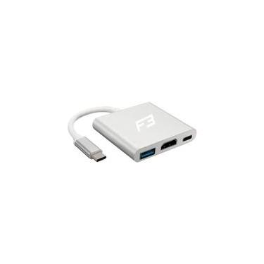 Imagem de Adaptador USB-C para HDMI, USB C, USB A, F3, Alumínio - JC-TYC-HM31