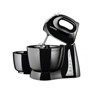 Imagem de Batedeira Mondial Portátil Preta e Prata - Premium B-04 NP 400W 4 Velo