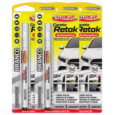 Imagem de Kit 3 Caneta Tira Riscos Da Tintura Do Seu Veiculo - Luxcar, Branco