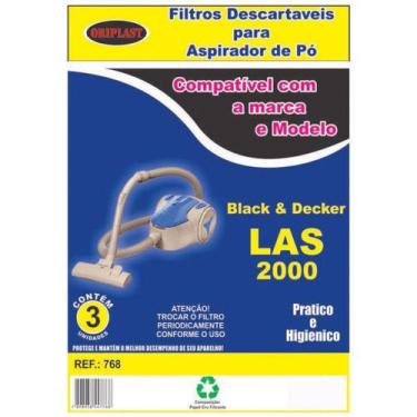 Imagem de Kit com 3 Sacos Descartáveis para Aspirador de Pó Black e Decker LAS20
