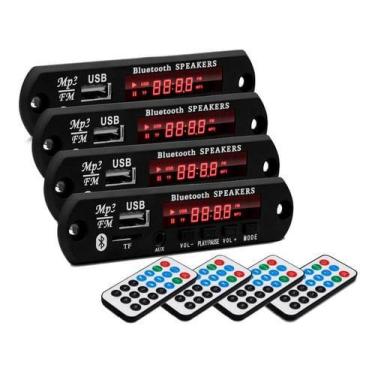 Imagem de 4 Placa P/ Amplificador Modulo Mp3 Bluetooth Usb Muda Pasta - OESTESOM