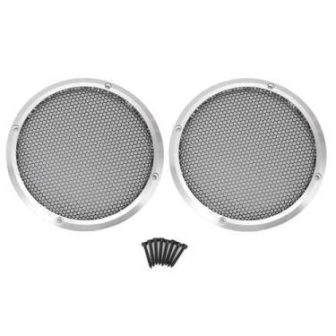 Imagem de Grade de Alto-falante, 2 Peças de Capas de Grade de Alto-falante de Malha de Metal Redonda de 5,6 Polegadas, Protetor de Proteção de Subwoofer de Rádio Universal Com 8 Parafusos