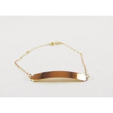 Imagem de Pulseira Chapinha Infantil Bebê Ouro 18k 750 - DG Presentes