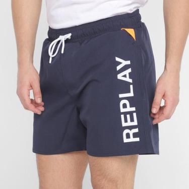 Imagem de Short Replay Estampado Masculino, Marinho, P