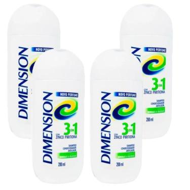 Imagem de Kit 4 Shampoos Dimension Anticaspa 3x1 200ml