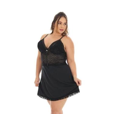 Imagem de Camisola Plus Size Sexy Renda Linha Noite Feminina - Aunika Moda Intim
