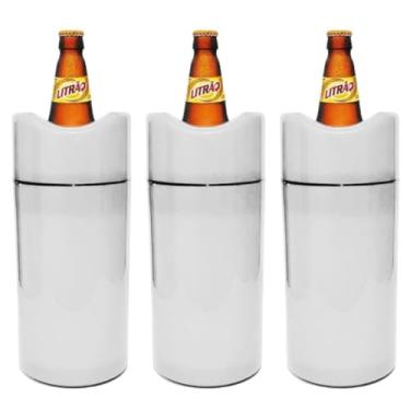 Imagem de Porta Garrafas Térmico Litrao Camisinha Para Cerveja Bar Restaurante Isopor Para Cerveja Bar Restaurante (Branco, Kit 3 Unidades)