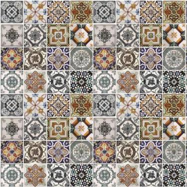 Imagem de Papel De Parede Azulejo Tons Marrom Adesivo Cozinha Banheiro - LRP