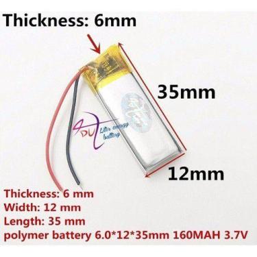Imagem de Bateria Para Chaveiro 3,7v  160mah - bgb