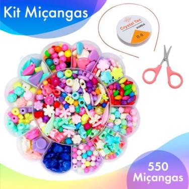 Imagem de Kit Pulseira Infantil De Miçangas C/550 Peças - 10 Nybc