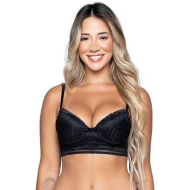 Imagem de Sutiã Lingerie WLS Modas Com Bojo Renda e Elástico, P, Preto