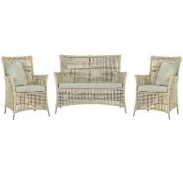 Imagem de Jogo Sofá e 2 Poltronas de Área Igapó Alumínio Pintura Fendi Corda Náu