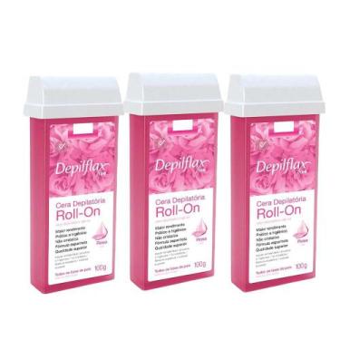 Imagem de Kit 3 Refil Ceras para Depilação Roll On Quente Rosa Mel Depilatória 1