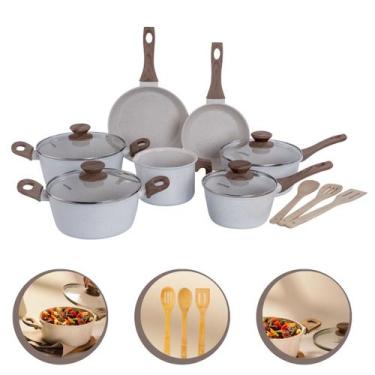 Imagem de Jogo Conjunto De Panelas 10 Peças Premium Indução Revestimento Cerâmic