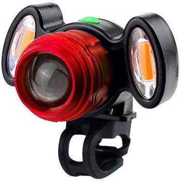 Imagem de Farol Lanterna Bike Led T6 Com Zoom / Recarregável - GTSM1, Vermelho
