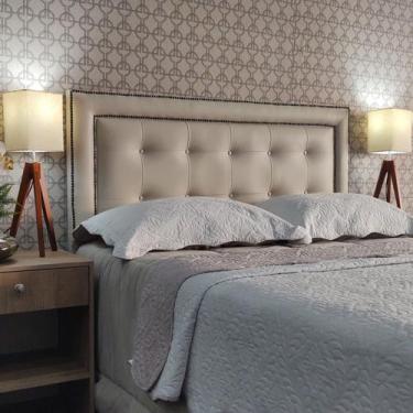 Imagem de Cabeceira King 195 Cama Box Diamond 2 Veneza 10 Bege Corano Com Pés RB