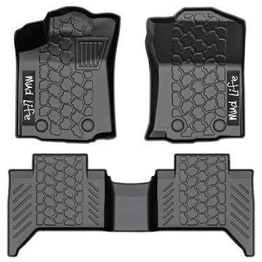 Imagem de Torcia Tapetes de piso 3D com ajuste personalizado 2018-2024 Toyota Tacoma cabine dupla (apenas automático) | Revestimentos de borracha para todos os climas com patch WetStop e pontas antiderrapantes