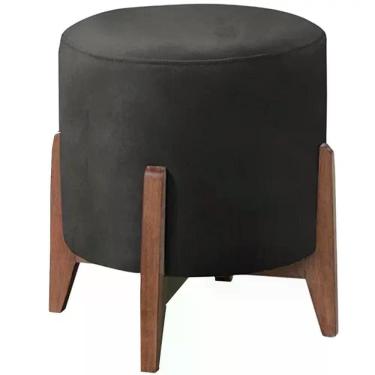 Imagem de Puf Puff Para Sala Lhor Veludo Preto Rm Preto